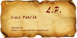 Lucz Patrik névjegykártya